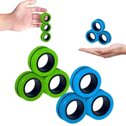 3 pièces anneaux magnétiques décompresser AntiStress Fidget anneau Spinner jouet anneau magique accessoires outils Anti Stress Figet Stress enfant jouets soulagement 