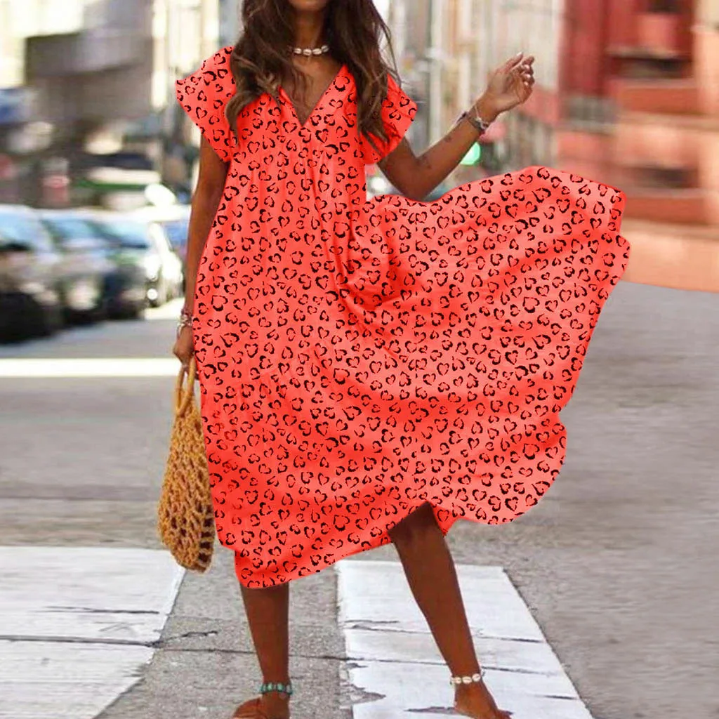 Women Dress V Neck Short Sleeve Floral Print Dresses Party Club Chiffon Irregular Hem Mid-calf Summer Dress Vestidos Платье Women Dress V Neck Short Sleeve Floral Print Dresses Party Club Chiffon Irregular Hem Mid-calf Summer Dress Vestidos Платье
