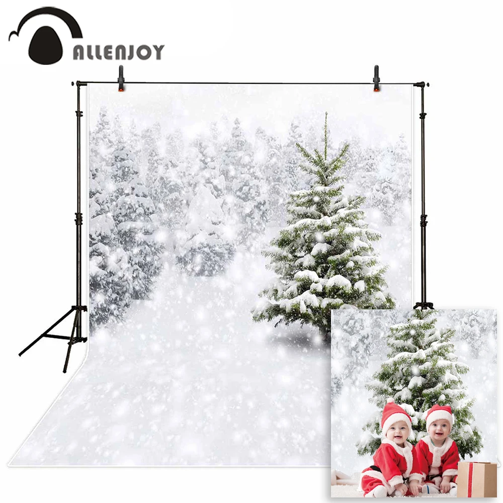 Allenjoy фон для рождественских фотографий снежный лес Cedar Trees Wonderland дня рождения