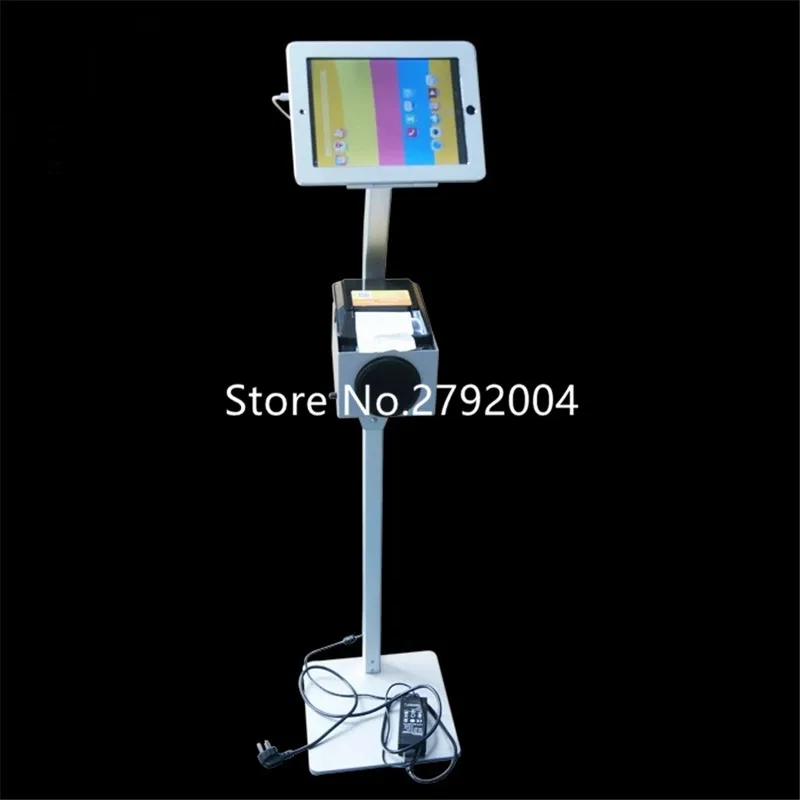 Quiosque com Bloqueio de Metal Suporte de Segurança com Suporte para Impressora Titular para 9.7 Suporte Vertical Montar Ipad Tablet Ajustável