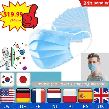 

In Stock Disposable Dustproof Face Mouth Mask Windproof PM2.5 Anti-fog Outdoor Safety Masks Home Bacteria Proof Face Mouth Mask