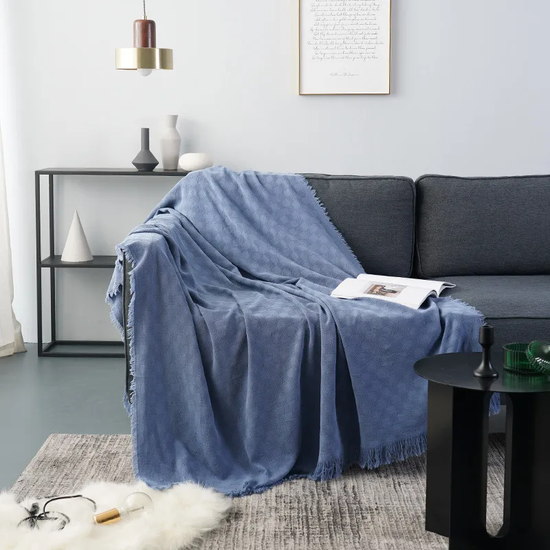 Геометрическое пледы одеяло Slipcover Cobertor диван Нескользящие сшитые многофункциональные одеяла с кисточками рождественские украшения для дома