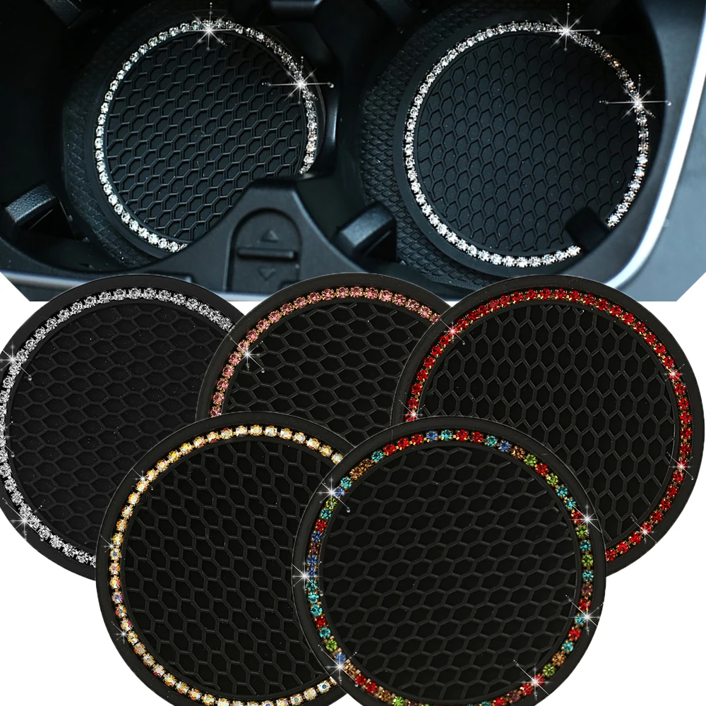 Rhinestone Car Water Cup Bottle Holder Anti-slip Mat Pad Silica Gel Non-slip for Mini Cooper Alfa Romeo Interior | Автомобили и