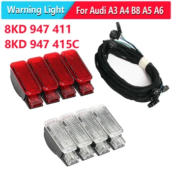 

4 pcs 8KD947411 6Y0947411 Door Panel Warning Light Lamp For Audi A3 A4 B8 A5 A6 A7 A8 Q3 Q5 TT RS 8KD 947 415 8KD947415C