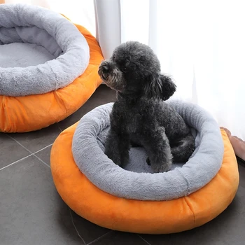 

Super Soft Pet Dog Cat Bed Kennel Round Sofa Cushion Pad Sleeping Mat for Small Medium Dogs