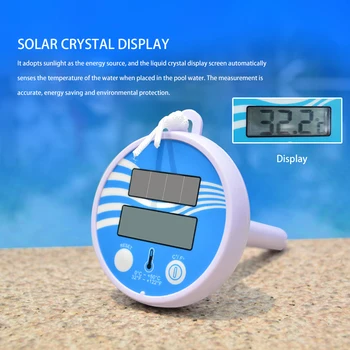 

Solar Powered Wireless Pool Thermometer Swim SPA Pond Tub Waterproof Digital LCD Backlit Floating Temperature Transmitter Meter
