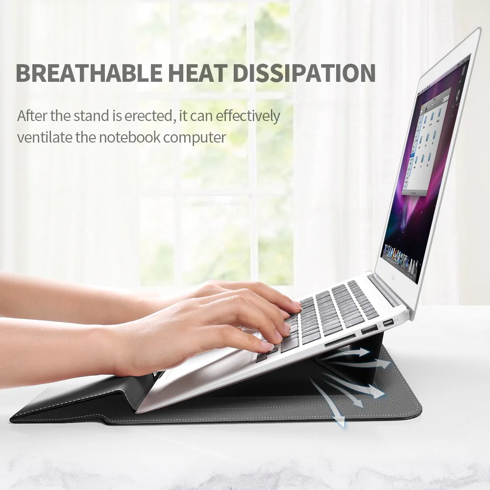 Laptop Sleeve Case Bag For MacBook Air Pro M1 13 A2338 A2337 PU Leather Laptop Carry Sleeve for 12 13 13.3 16 Leather Sleeve Bag