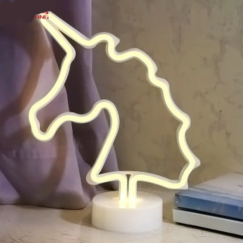 Dog Shape Double-sided Illumination LED Neon Light Sexy Sign Table Lamp Fairy Tale Lights Holiday Gift Children's Room Decor