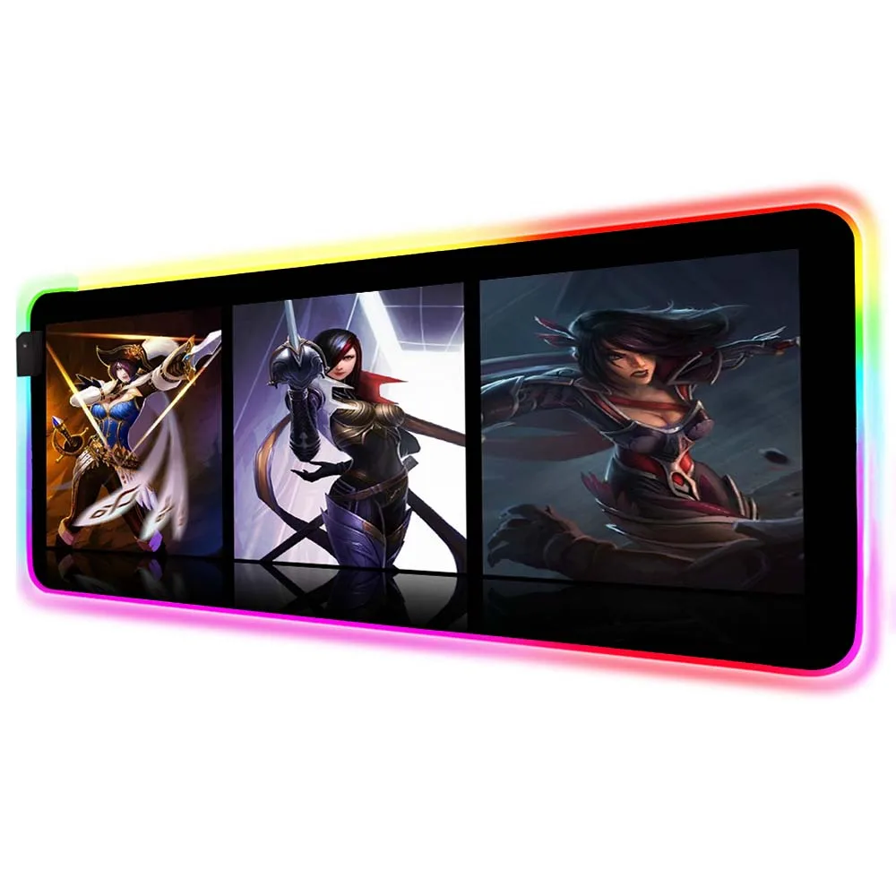 

Large Mouse Pad League of Legends Reaper Goddess Legend RGB Mouse Pad Player Accessories Large LED MousePad XXL Gaming Desk Mat