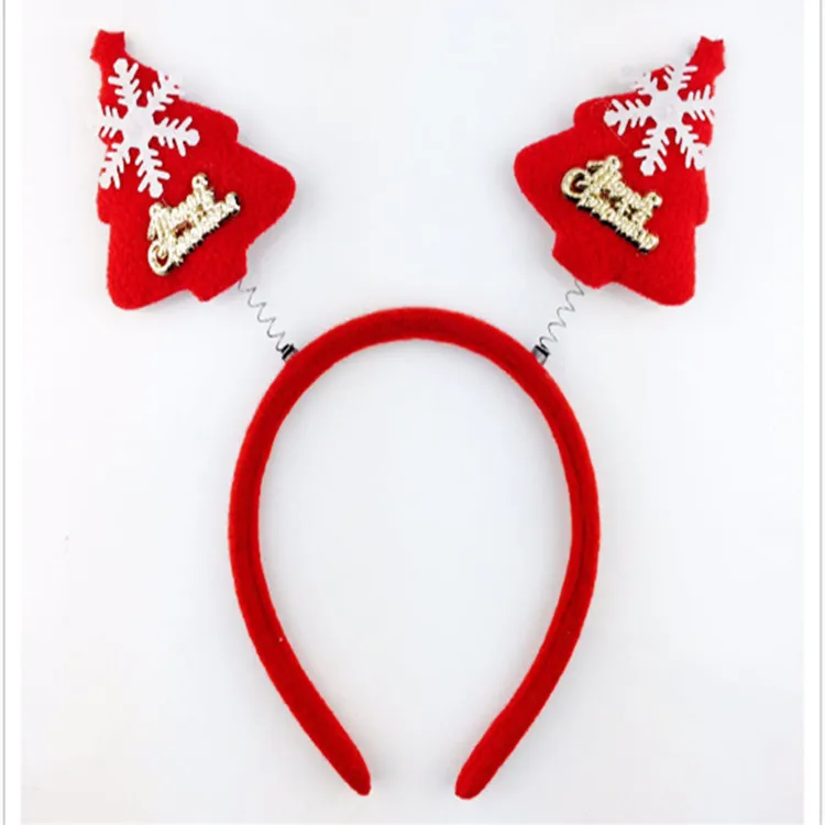 Милая Рождественская тематическая повязка на голову, Санта/Снеговик/олень/медведь/дерево/рог, Нетканая детская застежка на голову, рождественские подарки, декоративная повязка для волос - Цвет: 6