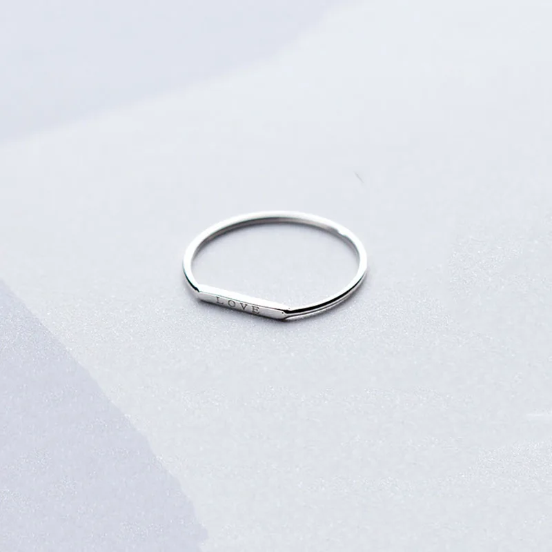 INZATT Real 925 Sterling Silver Love letter Ring For Fashion Women Party Cute Fine Jewelry Minimalist Accessories 2020 gift - Image 6