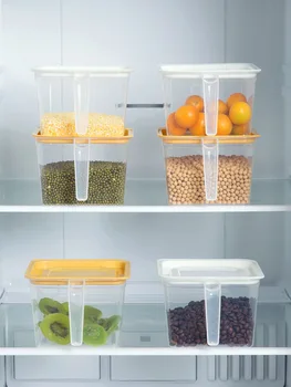 

Refrigerator Freshness Storage Box Plastic Household Food Storage Jar Rectangular Kitchen Grains Sealed Cans Set