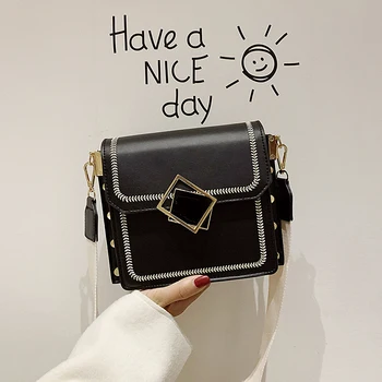 

Flap Quilted Women Bags Fashion Rivet Chain Messenger 2020 Leather Shoulder Bag Crossbody Bag Handbag Designer Lady Brand Female