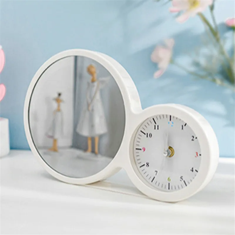 Sublimation Alarm Clock with LED Light Round Magic Mirror 3D Photo Frame Desk Decoration Bedside Smart Clocks