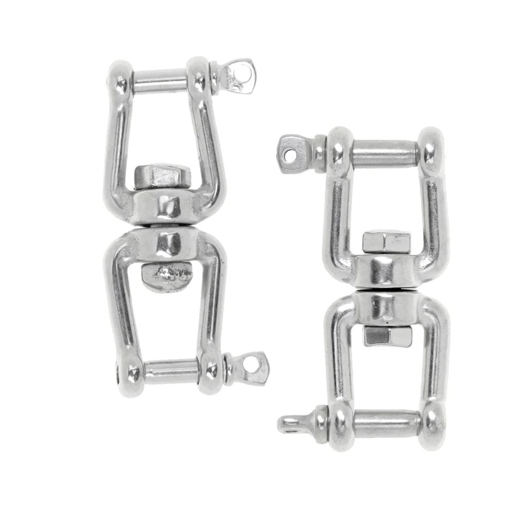 Perfeclan 2Pcs 304 Marine Stainless Steel Chain Anchor Swivel Jaw M5 M6