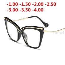 0-0,5-0,75-4 с плоскими стеклами и половинной рамкой фотохромизма близорукость очки Для мужчин металлические «Кошачьи» солнечные обесцвечиваясь и не близоруким очки Для женщин NX
