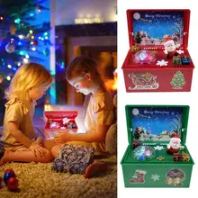 Новые рождественские украшения Электрический Санта-Клаус игрушки музыкальная коробка качели кукла со светом рождественские песни музыка игрушка