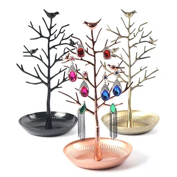 

Jewelry Display Stand Organizer Earrings Necklace Bracelet Show Rack Holder Metal Tree Shaped Jewelry Display Storage Tray