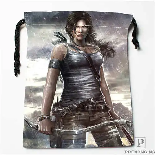 Bags Пользовательские печати lara_croft_rebornDrawstring хозяйственные сумки дорожный мешочек для хранения плавать Туризм игрушка сумка унисекс мульти Size18-12-31-47 - Цвет: Bags