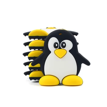 

5PCS Silicone Penguin Teether BPA Free Food Grade Silicone kids Baby Teething Toy Nursing Pendant Necklace Baby Teether
