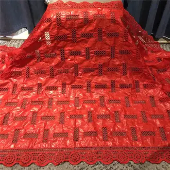 

African bazin riche fabric with brode Latest fashion embroidery bazin lace fabric with net lace 5 yards ! TL70728