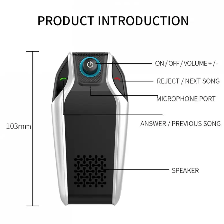 BT15 Dual-USB солнцезащитный козырек Универсальный Автомобильный Bluetooth Handsfree Car комплект автомобильный аудио MP3 плеер с Динамик Поддержка Зарядное устройство AUX