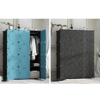

Simple Wardrobe Modern Simple Assembly Plastic Fabric Wardrobe Hanging Storage Rental Room Small Bedroom Household Cabinet