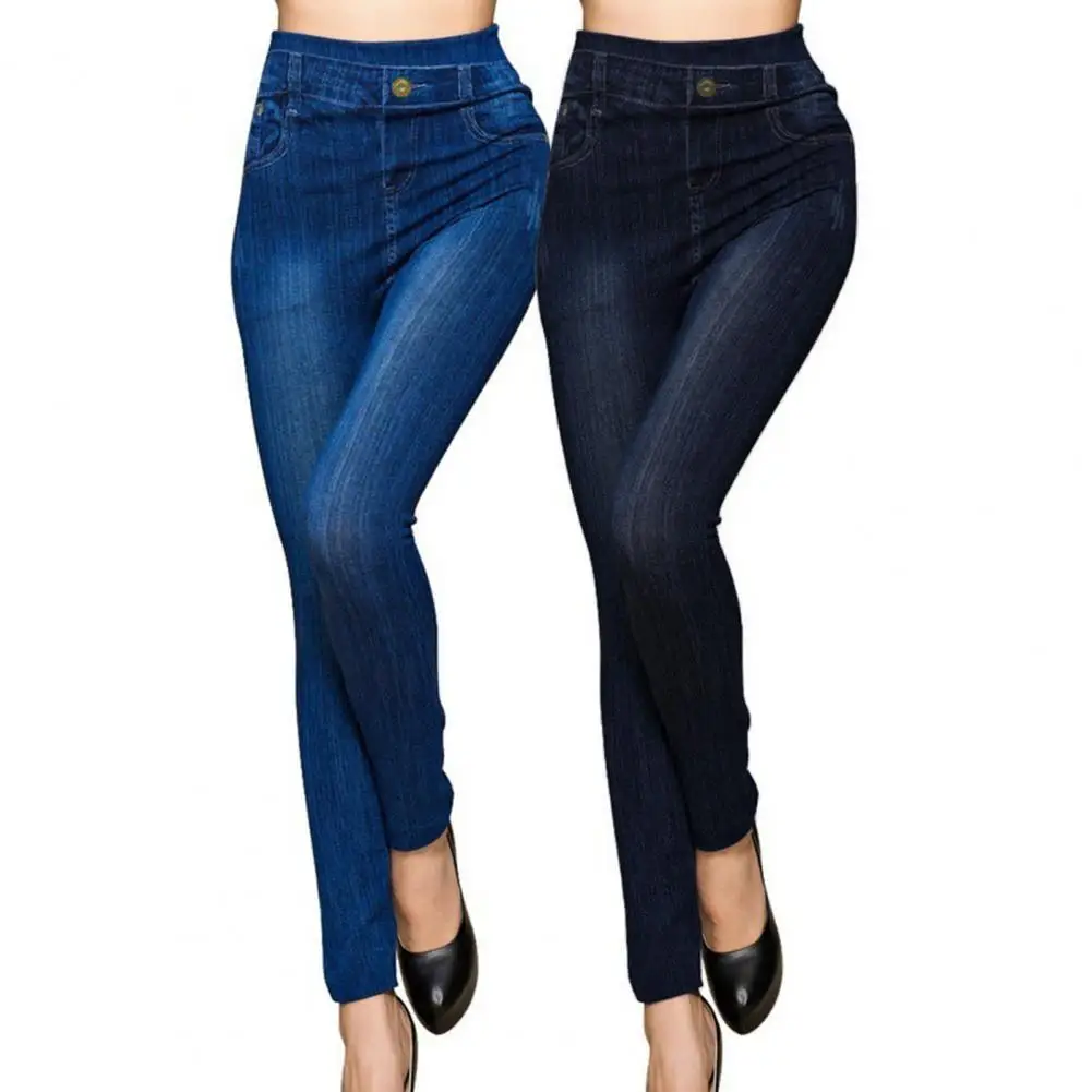 Mallas vaqueras de cintura alta para mujer, pantalones elásticos sin costuras de talla grande 3XL, pantalones pitillo de entrenamiento con bolsillo, Leggings para correr