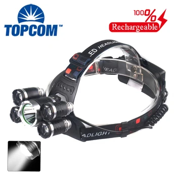 

TOPCOM USB Torches for Fishling Head Lamp High Power Rechargeable Flashlight Camping lantern Waterproof Flashlight 18650