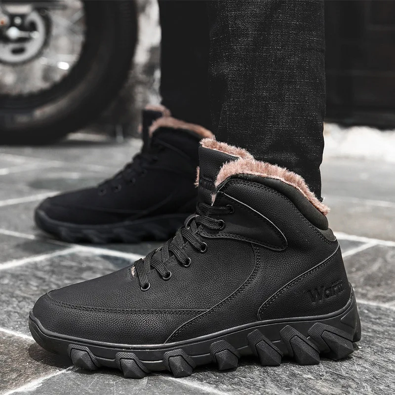 

Cross Border for 2019 Winter Cotton-padded Shoes Men's New Style Warm plus Velvet Hight-top MEN'S SHOES Resistant Rubber Sole Ma