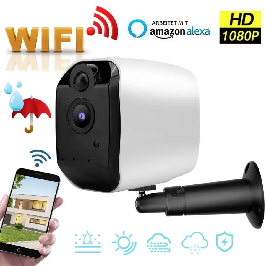 Wifi 1080P камера высокой четкости 166 градусов широкоугольный CCTV поддержка для камеры Alexa для Alexa