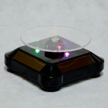

LED Light Solar Jewelry Display Stand 360 Rotating Showcase Necklace Bracelet Watch Ring Show Turntable IK88