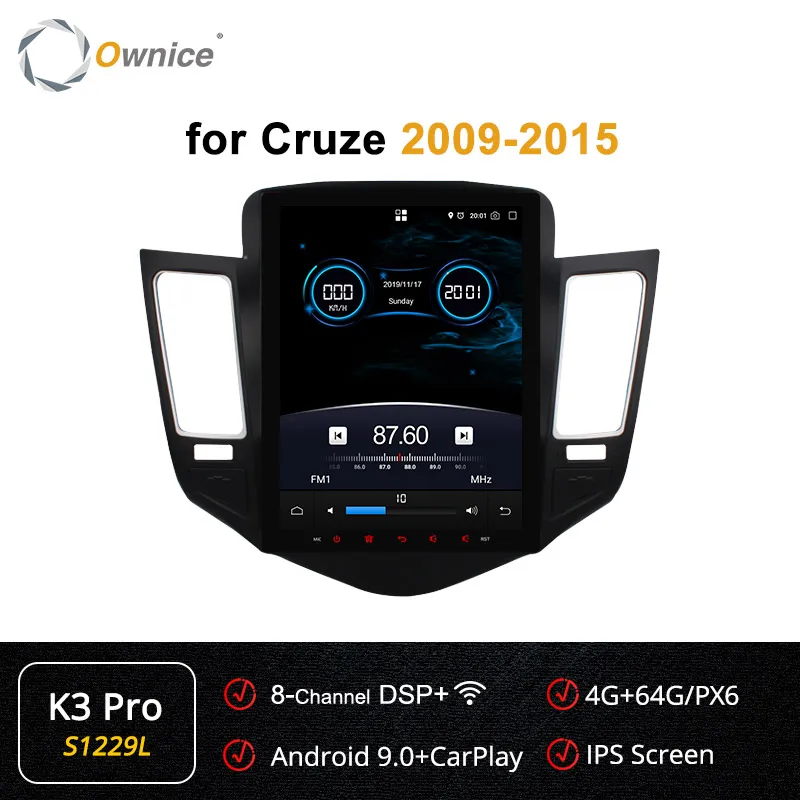 S1229 K3-Pro Ownice вертикальный экран K3 K6 автомобильный DVD gps плеер для Chevrolet Cruze 2009- K3 K6 4G LTE DSP навигация Мультимедиа авто радио - Цвет: S1229 K3-Pro