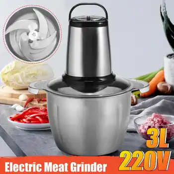 

Electric Meat Grinder Household Stainless Steel Chopper Multi-function Meat Slicer 3L High Quality Blender Easy Kitchen 220V
