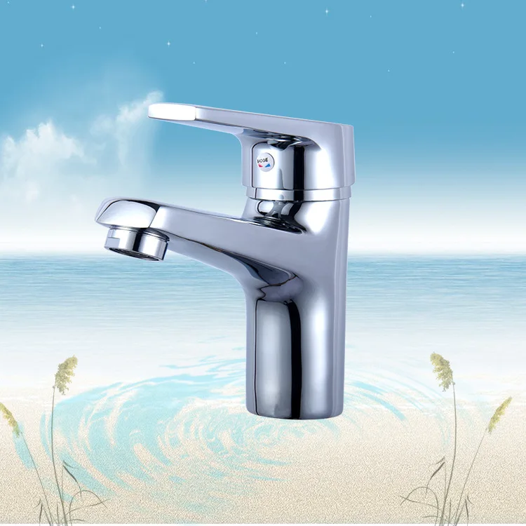 

Copper Hot And Cold Water Basin Faucet Single Bore Mixing Faucet Toilet Wash Basin Bathroom Counter Tap