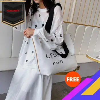 

2020 New Style Big Bag Fashion Canvas Bag Fashion Lettered Shoulder Bag Large Capacity Students Handbag WOMEN'S Bag
