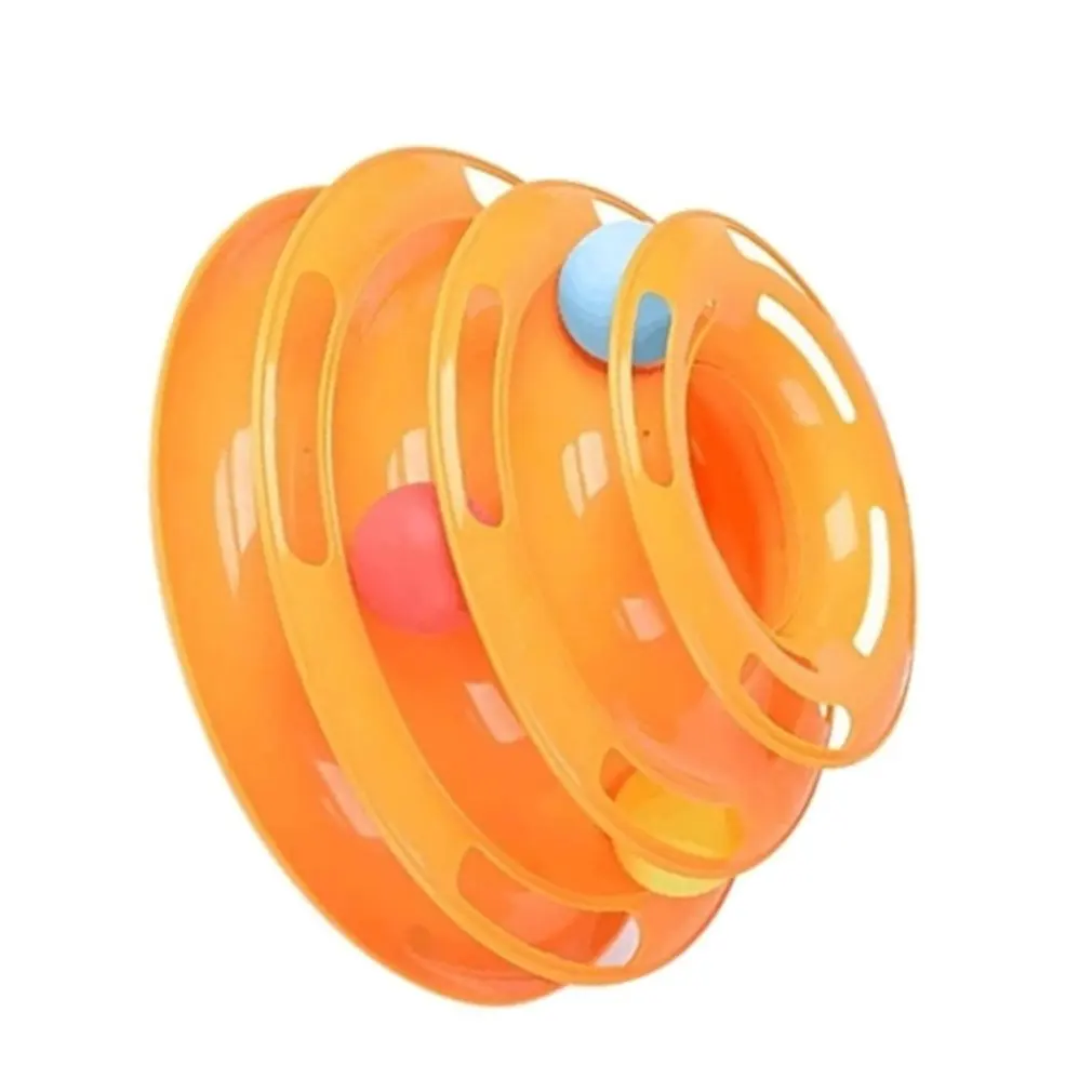 Funny Kitten Toy Three-Layer Decompression Ball Intelligence Training Cat Toy Interesting Triple Play Disc for Pet