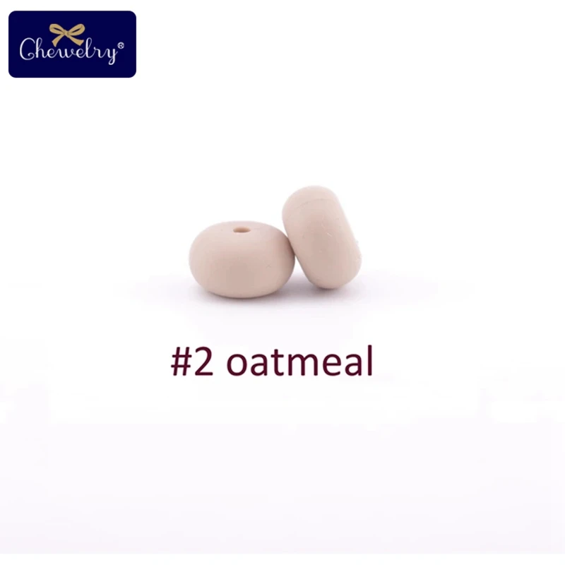 oatmeal 50 шт. 40 мм Детские Силиконовые счеты бусина пищевые, прорезывание зубов бусины ожерелье самодельное соска цепи ремесла Прорезыватель свободные бусины Товары для малышей - Цвет: oatmeal