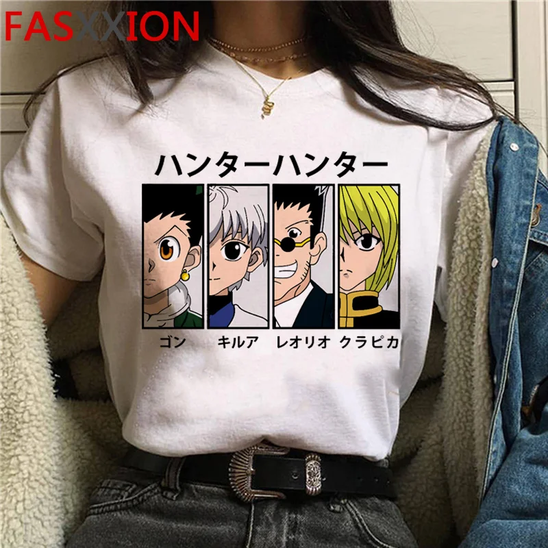 Kawaii Hunter X Tshirt Men Killua Zoldyck Funny Cartoon Cute Anime T-shirt Kurapika HxH Devil Eye Unisex Tees Male | Женская одежда