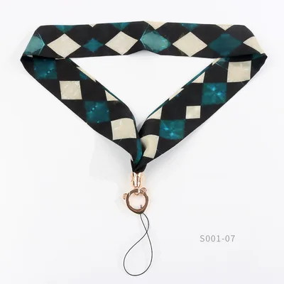 Blue-Black Shellnail Шелковый ремешок на шею для мобильного телефона, длинный шнурок, Съемный шнур для мобильного телефона, широкие ремни для мобильного телефона - Цвет: Blue-Black