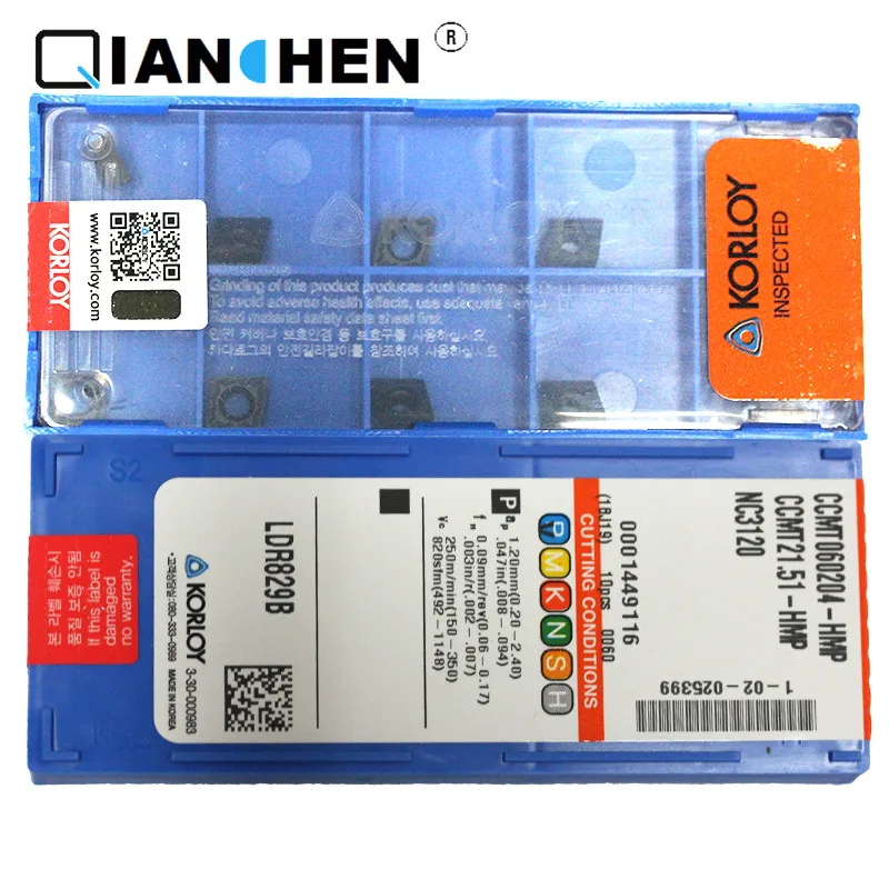 Оригинальные Корея KORLOY CCMT060202-HMP PC9030 CCMT060204-HMP NC3120(10 шт./лот) Высокое качество расточка вставка инструмента