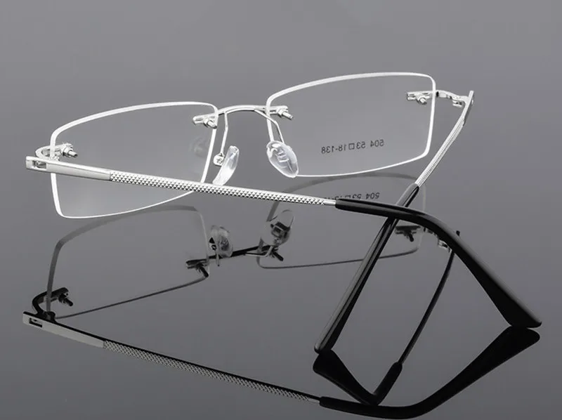 Fertige Herren randlose Myopiebrille Anti-Blaulicht Damen Kurzsichtigkeitsbrille Brillen für Computerbrillen – Detail 4