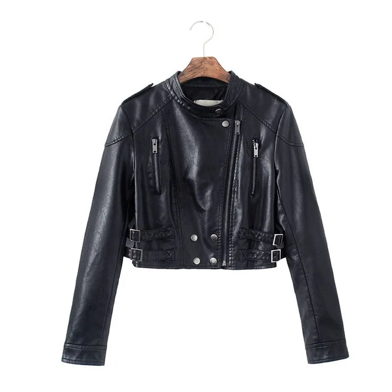 Women's Plus Size Short Jacket Coats 2021 Spring Faux Fur PU Leather Splicing Zipper Small Jacket ladies Skinny locomotive coats