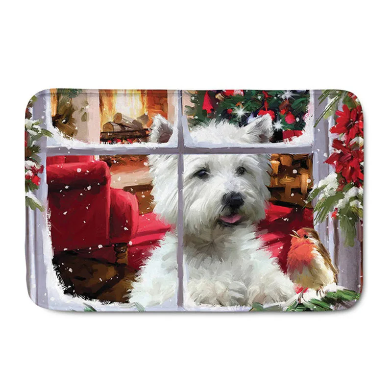 

Customized Christmas Westie Dog 3D Print Doormat Indoor Bathroom Kitchen Carpets Doormats Floor Mat for Living Room Anti-Slip