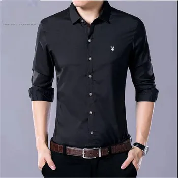 

Fashion Men Luxury Casual Formal Shirt Wedding Party Decent Long Sleeve Slim Fit Tops Business Office Shirts