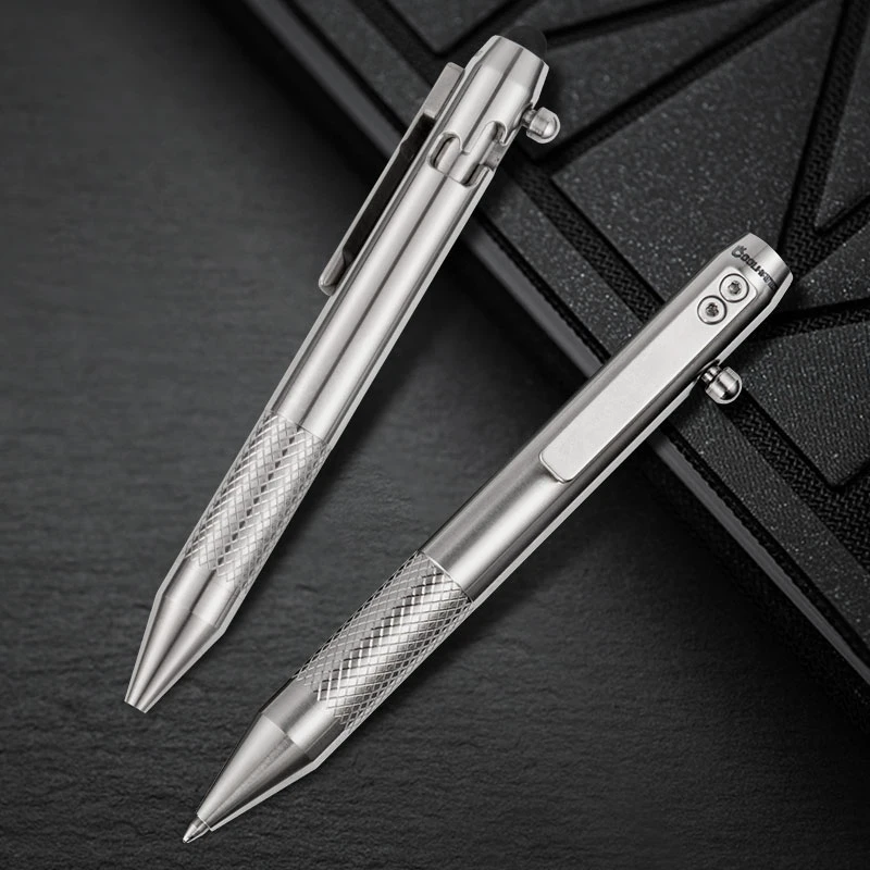 Titanium Alloy Bolt Pen Multifunctional Tactical Pen EDC Business Capacitor Sign Pen afbeelding