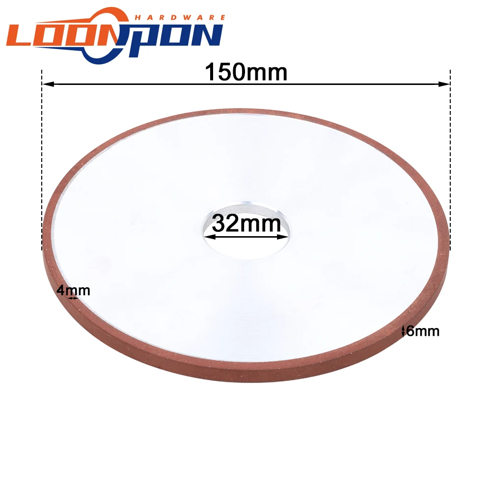 Flat Diamond Grinding Wheel 150mm parallel Grinding Circle for Tungsten Steel Milling Cutter Tool thickness 6-25mm