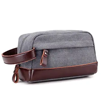 

Toiletry Organizer Bag for Men Canvas Dopp Kits Shaving Kit( Gray)
