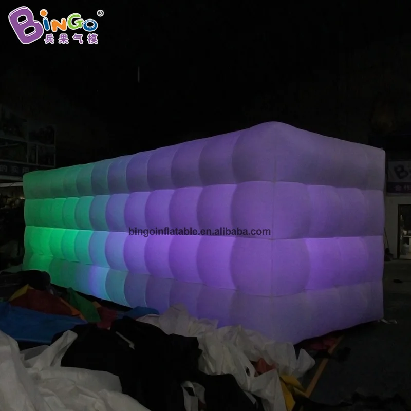 Customized 8x2.5x2.5M White Inflatable LED Lights Wall for Event Decoration / Inflatable Background Wall with LED Lighting Toys 3