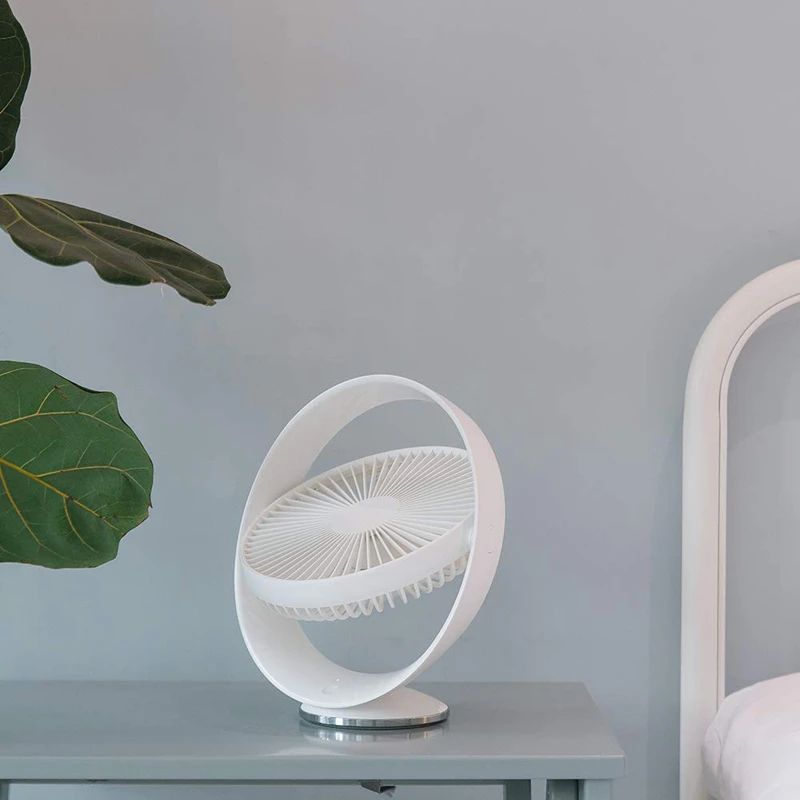 Настольный вентилятор перезаряжаемый литиевый на батарейках 3 скорости и тихая